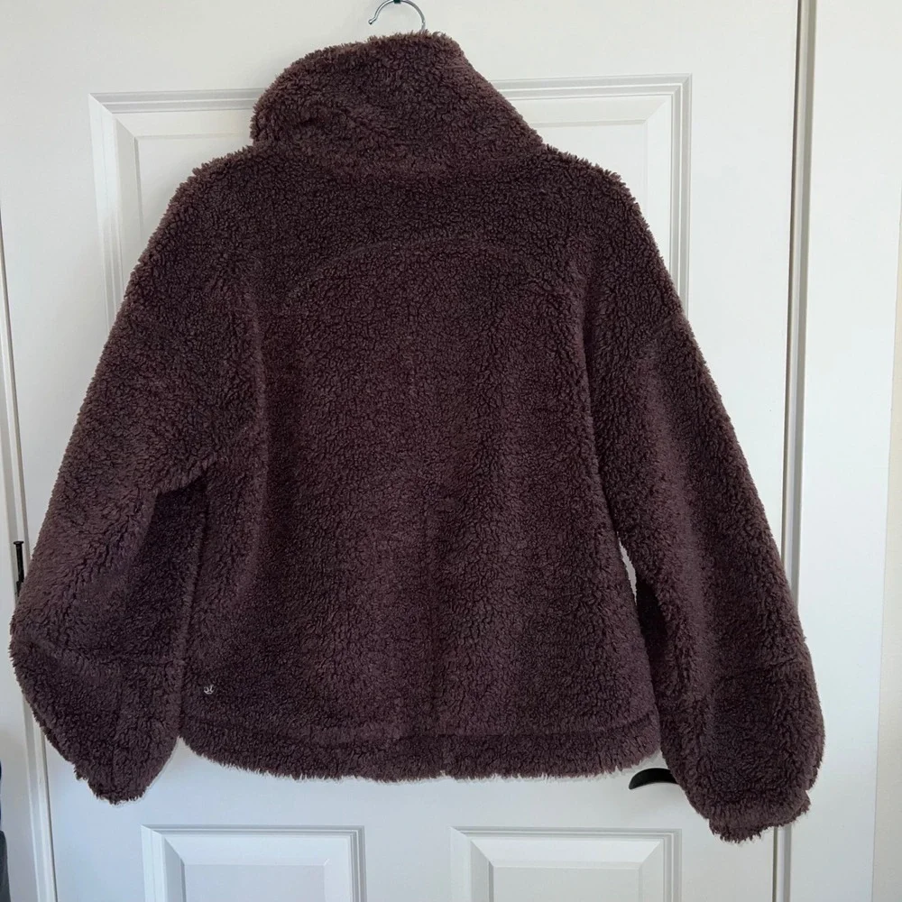 Lululemon‎ Cinchable Fleece Zip Up Jacket Size 8 Brown - Picture 3 of 9